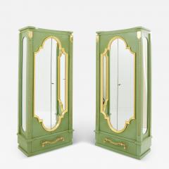 Andr Arbus Andr Arbus pair of celadon green lacquered wardrobes gilt brass 1930 - 3478375