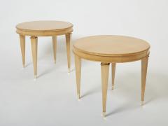 Andr Arbus Andr Arbus pair of sycamore brass neoclassical gueridon tables 1940s - 2717678