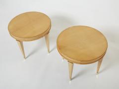 Andr Arbus Andr Arbus pair of sycamore brass neoclassical gueridon tables 1940s - 2717680