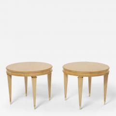 Andr Arbus Andr Arbus pair of sycamore brass neoclassical gueridon tables 1940s - 2724630