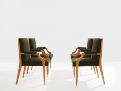 Andr Arbus Andr Arbus set of four ash wood neoclassical armchairs 1940s - 4585735