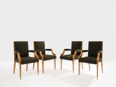 Andr Arbus Andr Arbus set of four ash wood neoclassical armchairs 1940s - 4585736