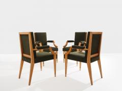 Andr Arbus Andr Arbus set of four ash wood neoclassical armchairs 1940s - 4585737