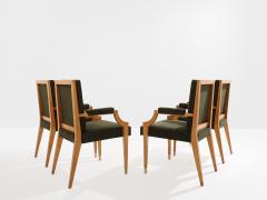 Andr Arbus Andr Arbus set of four ash wood neoclassical armchairs 1940s - 4585738
