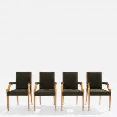 Andr Arbus Andr Arbus set of four ash wood neoclassical armchairs 1940s - 4601741