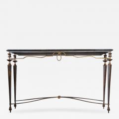 Andr Arbus Andre Arbus Gilbert Poillerat refined masterwork metal marble console - 1731922