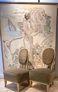 Andr Arbus Andre Arbus documented pair of refined sycamore slipper chairs - 2955921