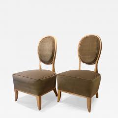 Andr Arbus Andre Arbus documented pair of refined sycamore slipper chairs - 2962814