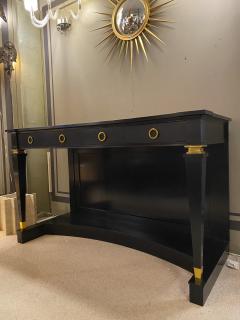 Andr Arbus Andre Arbus exceptional long blackened wood and gold bronze accent console - 1867773