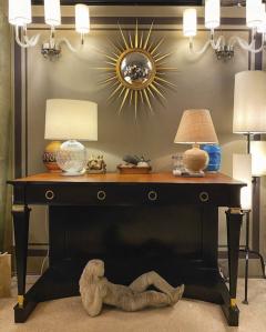 Andr Arbus Andre Arbus exceptional long blackened wood and gold bronze accent console - 1867784