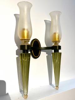 Andr Arbus Andre Arbus for Veronese chicest murano corroso glass pair of sconces - 2562411