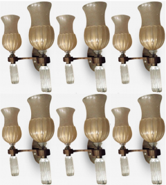 Andr Arbus Andre Arbus for Veronese exceptional set of 6 Murano sconces - 1689149