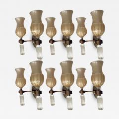 Andr Arbus Andre Arbus for Veronese exceptional set of 6 Murano sconces - 1693027