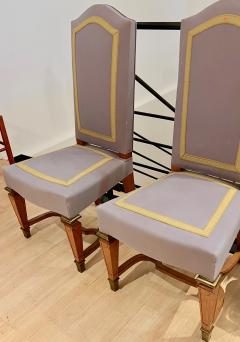 Andr Arbus Andre Arbus pair of dinning or side chairs with metal gold end leg - 2955691