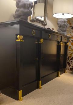 Andr Arbus Andre Arbus rarest large black lacquered cabinet with gold bronze accent - 2343856