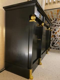 Andr Arbus Andre Arbus rarest large black lacquered cabinet with gold bronze accent - 2343857