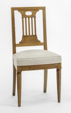 Andr Arbus Andre Arbus style Neo classical pair of oak chairs covered in raw silk canvas - 949304