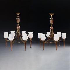 Andr Arbus FINE PAIR OF MAISON JANSEN MID CENTURY CHANDELIERS - 3639632