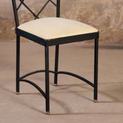Andr Arbus Four French wrought iron and brass chairs in the manner of Andre Arbus C 1950  - 4232154