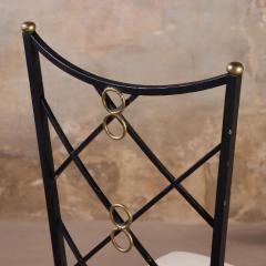 Andr Arbus Four French wrought iron and brass chairs in the manner of Andre Arbus C 1950  - 4232155