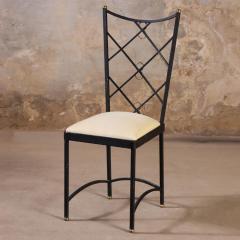 Andr Arbus Four French wrought iron and brass chairs in the manner of Andre Arbus C 1950  - 4232156