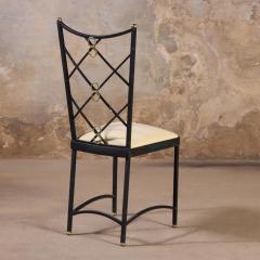 Andr Arbus Four French wrought iron and brass chairs in the manner of Andre Arbus C 1950  - 4232157