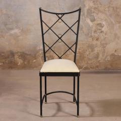 Andr Arbus Four French wrought iron and brass chairs in the manner of Andre Arbus C 1950  - 4232159
