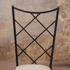 Andr Arbus Four French wrought iron and brass chairs in the manner of Andre Arbus C 1950  - 4232160