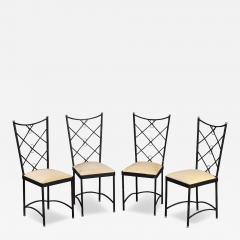 Andr Arbus Four French wrought iron and brass chairs in the manner of Andre Arbus C 1950  - 4234935