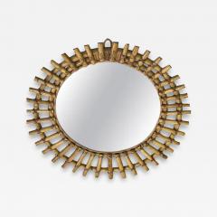 Andr Arbus French Mid Century Modern Neoclassical Bamboo and Rattan Sunburst Mirror Arbus - 3323598