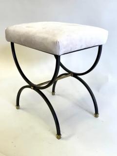Andr Arbus French Mid Century Modern Neoclassical Wrought Iron Bench Stool Andre Arbus - 4149867