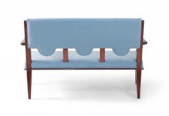 Andr Arbus French Mid Century Style Light Blue Velvet Upholstered Loveseat - 2794440