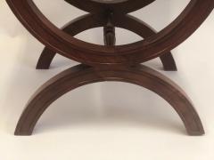 Andr Arbus French Modern Neoclassical Mahogany Leather Benches Stools Andre Arbus Pair - 2374752