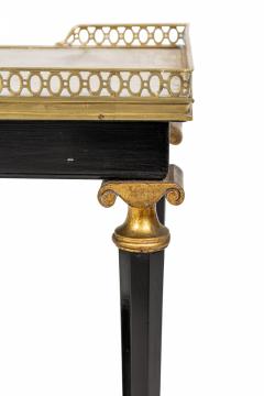 Andr Arbus FrenchEbonized Brass and White Marble End Side Tables manner of Jansen  - 2792262