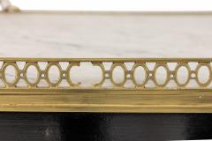 Andr Arbus FrenchEbonized Brass and White Marble End Side Tables manner of Jansen  - 2792265