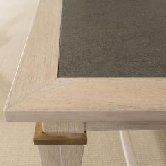 Andr Arbus LARGE TABLE BY ANDRE ARBUS IN CERUSED OAK W STONE TOP AND BRONZE DETAILS - 1660319