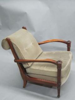 Andr Arbus Pair French Mid Century Modern Neoclassical Lounge Chairs Attr to Andre Arbus - 1787568