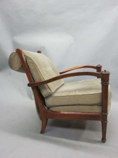 Andr Arbus Pair French Mid Century Modern Neoclassical Lounge Chairs Attr to Andre Arbus - 1787569