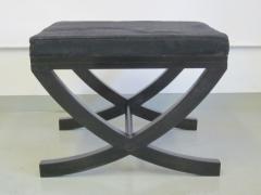 Andr Arbus Pair of French Modern Neoclassical Ebonized Wood Benches Stools Andr Arbus - 1707672