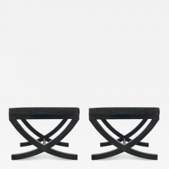 Andr Arbus Pair of French Modern Neoclassical Ebonized Wood Benches Stools Andr Arbus - 1711518