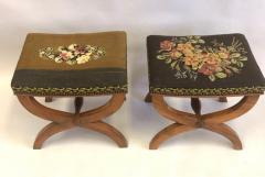 Andr Arbus Pair of French Modern Neoclassical Stools Benches Attributed to Andre Arbus - 2374753