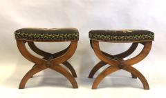 Andr Arbus Pair of French Modern Neoclassical Stools Benches Attributed to Andre Arbus - 2374759