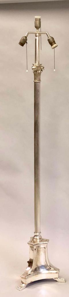Andr Arbus Pair of Modern Neoclassical Silver Floor Lamps Attributed to Andre Arbus 1935 - 1746296