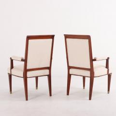 Andr Arbus Rare set of 16 French mahogany giltwood dining chairs C 1940  - 3773713