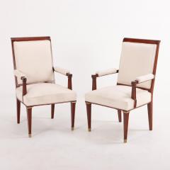 Andr Arbus Rare set of 16 French mahogany giltwood dining chairs C 1940  - 3773714