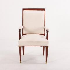 Andr Arbus Rare set of 16 French mahogany giltwood dining chairs C 1940  - 3773715