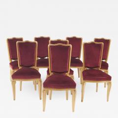 Andr Arbus Set of 8 French Mid Century 1938 Sycamore Side Chairs - 729005