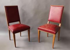 Andr Arbus Set of Nine Fine French Art Deco Lime Oak Side Chairs by Arbus - 370770