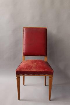 Andr Arbus Set of Nine Fine French Art Deco Lime Oak Side Chairs by Arbus - 370772