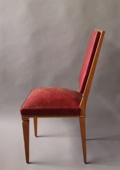 Andr Arbus Set of Nine Fine French Art Deco Lime Oak Side Chairs by Arbus - 370774